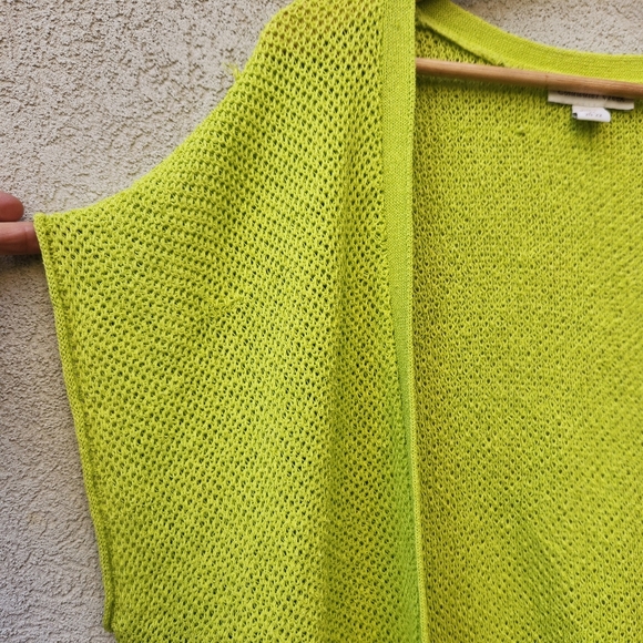 COLDWATER CREEK Women's Sweater Vest Size 2X Green Linen Chunky Knit - Picture 5 of 10